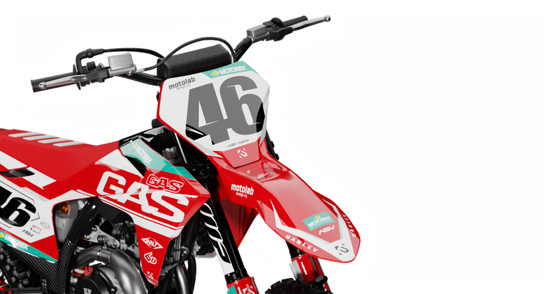 GasGas LEAD RED/WHITE Graphics Kit