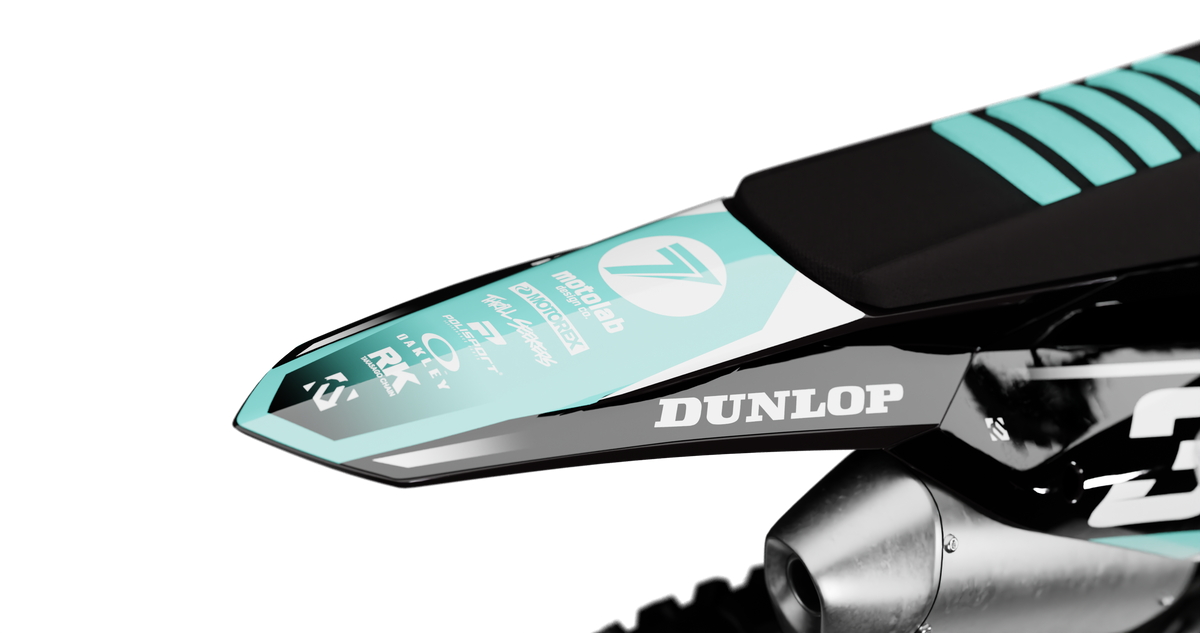 KTM CROWN TEAL Graphics Kit, rear view