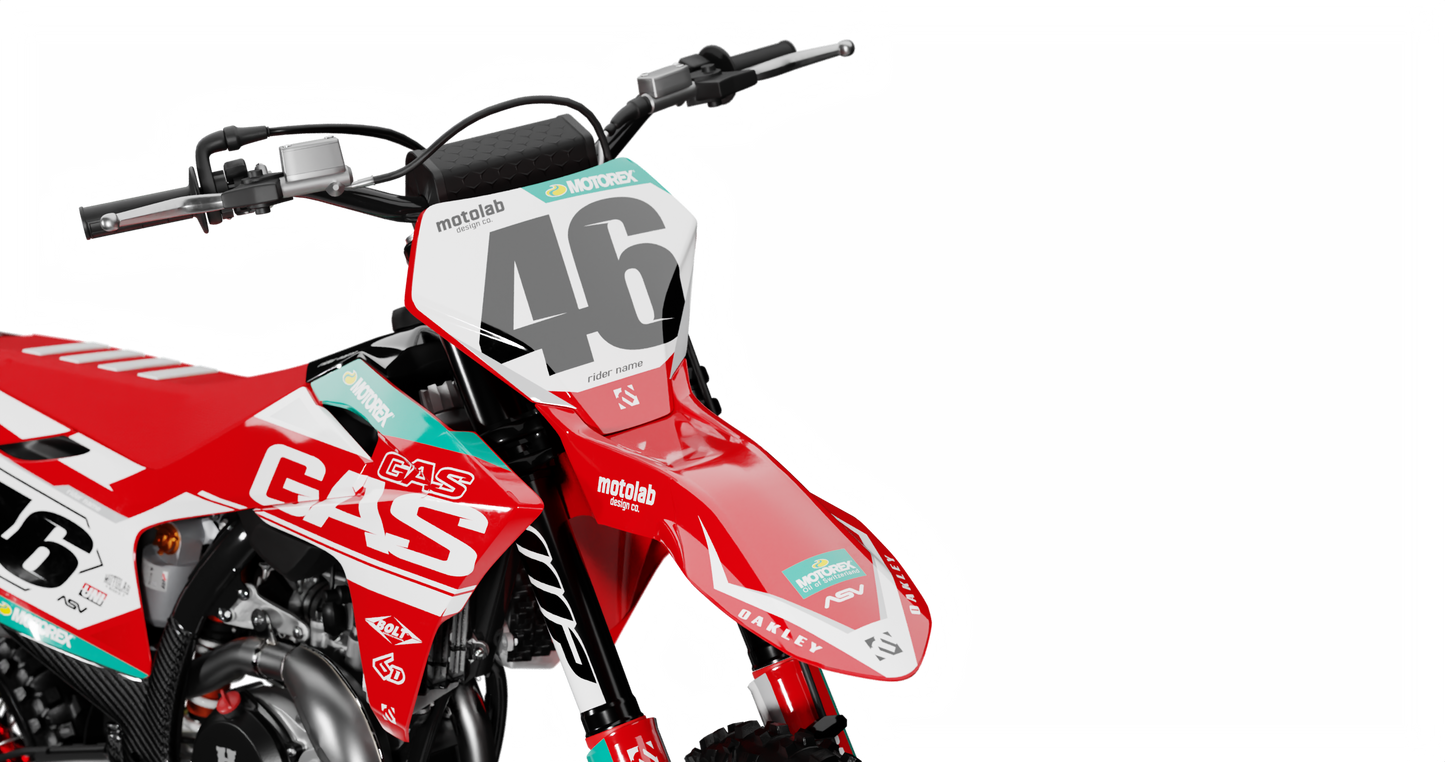 GasGas LEAD RED/WHITE Graphics Kit