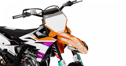 KTM SHARD ORANGE/PURPLE Graphics Kit, front view