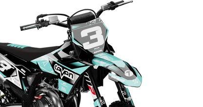 KTM CROWN TEAL Graphics Kit, front view