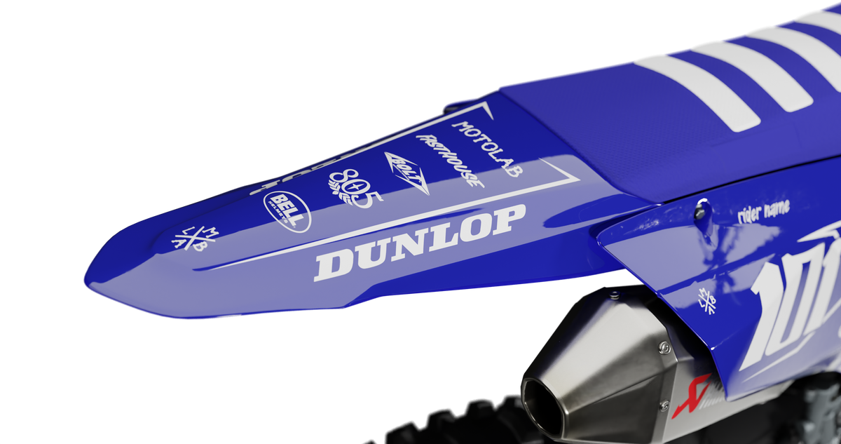 Yamaha CLASSIC BLUE Graphics Kit, rear view