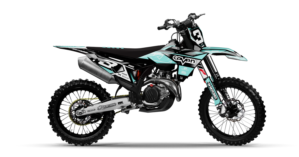 KTM CROWN TEAL Graphics Kit, side profile view