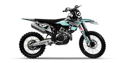 KTM CROWN TEAL Graphics Kit, side profile view