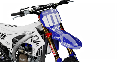 Yamaha CLASSIC WHITE/BLUE Graphics Kit, front view