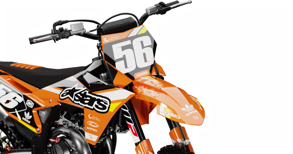 KTM RIOT ORANGE Graphics Kit, front view