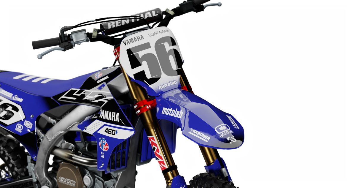 Yamaha TITAN BLUE Graphics Kit, front view