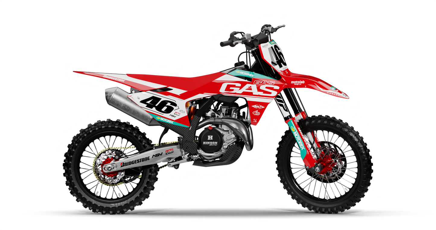 GasGas LEAD RED/WHITE Graphics Kit