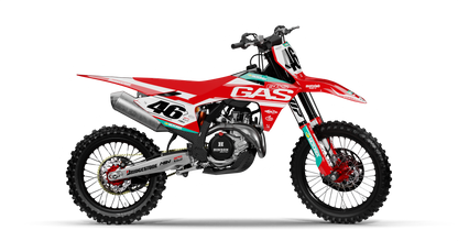 GasGas LEAD RED/WHITE Graphics Kit
