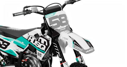 Husqvarna PULSE TEAL Graphics Kit, front view