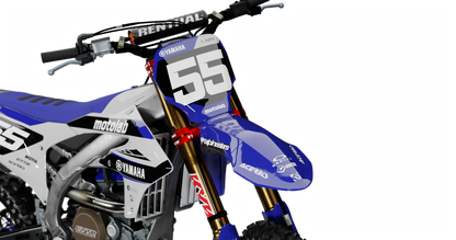 Yamaha RALLY WHITE/BLUE Graphics Kit, front view