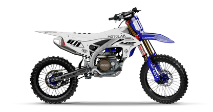 Yamaha CLASSIC WHITE/BLUE Graphics Kit, side profile view