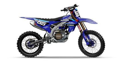 Yamaha RALLY BLUE Graphics Kit, side profile view