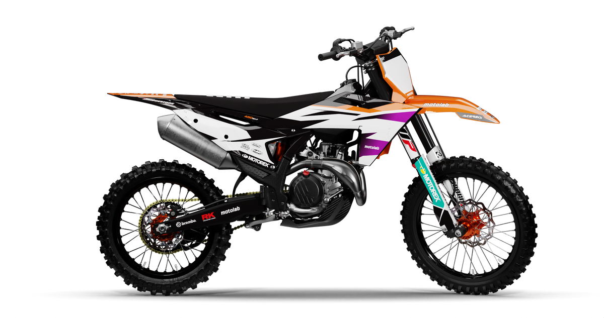 KTM SHARD ORANGE/PURPLE Graphics Kit, side profile view