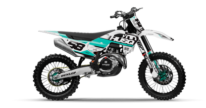 Husqvarna PULSE TEAL Graphics Kit, side profile view