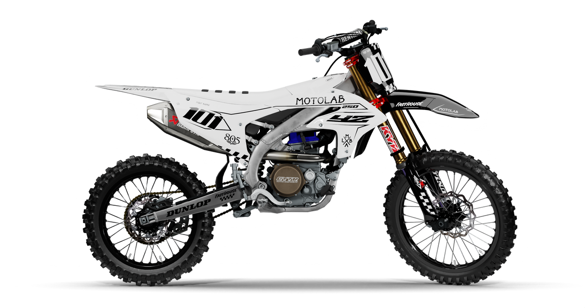 Yamaha CLASSIC WHITE/BLACK Graphics Kit, side profile view