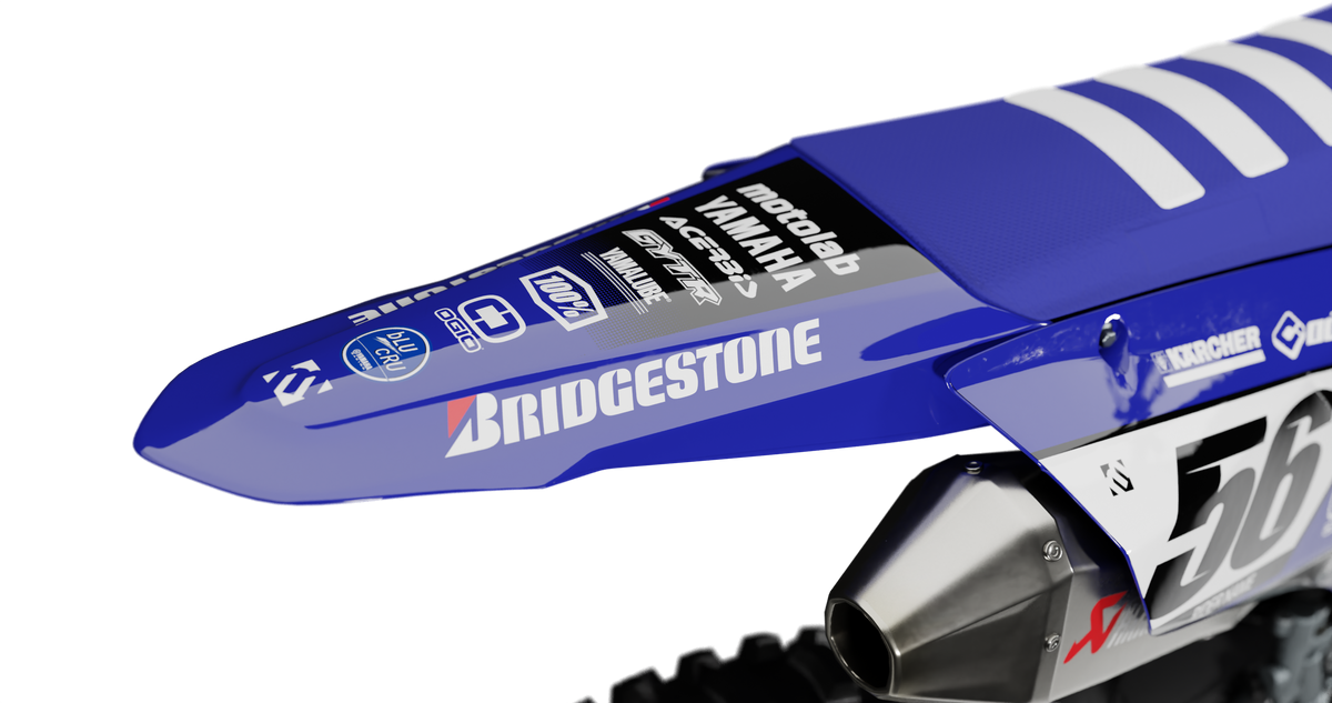 Yamaha TITAN BLUE Graphics Kit, rear view