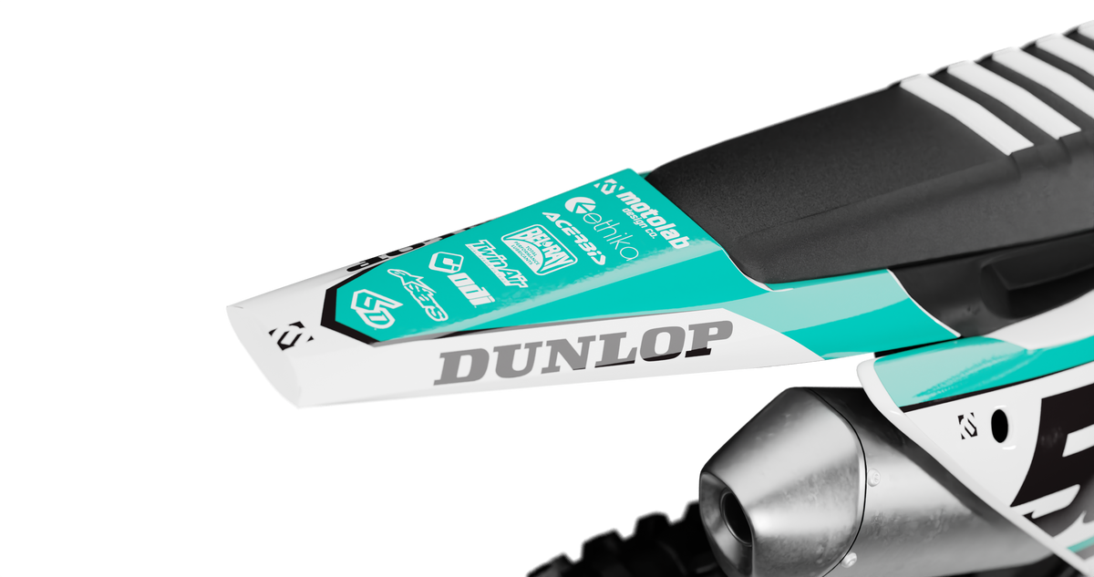 Husqvarna PULSE TEAL Graphics Kit, rear view