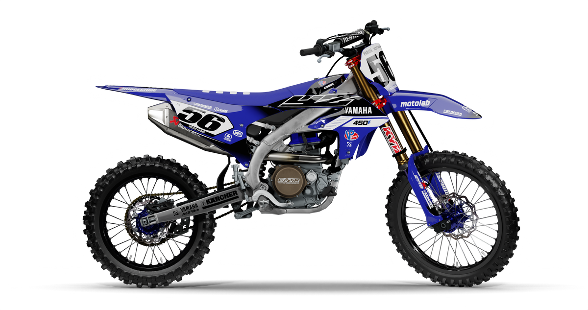 Yamaha TITAN BLUE Graphics Kit, side profile view