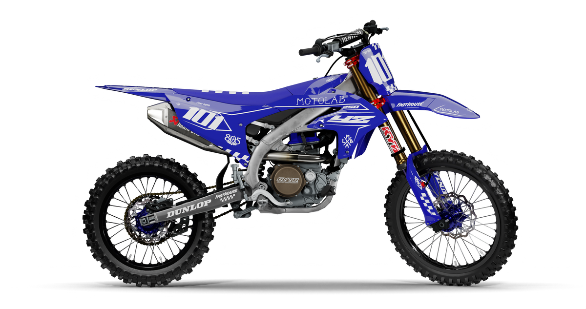 Yamaha CLASSIC BLUE Graphics Kit, side profile view