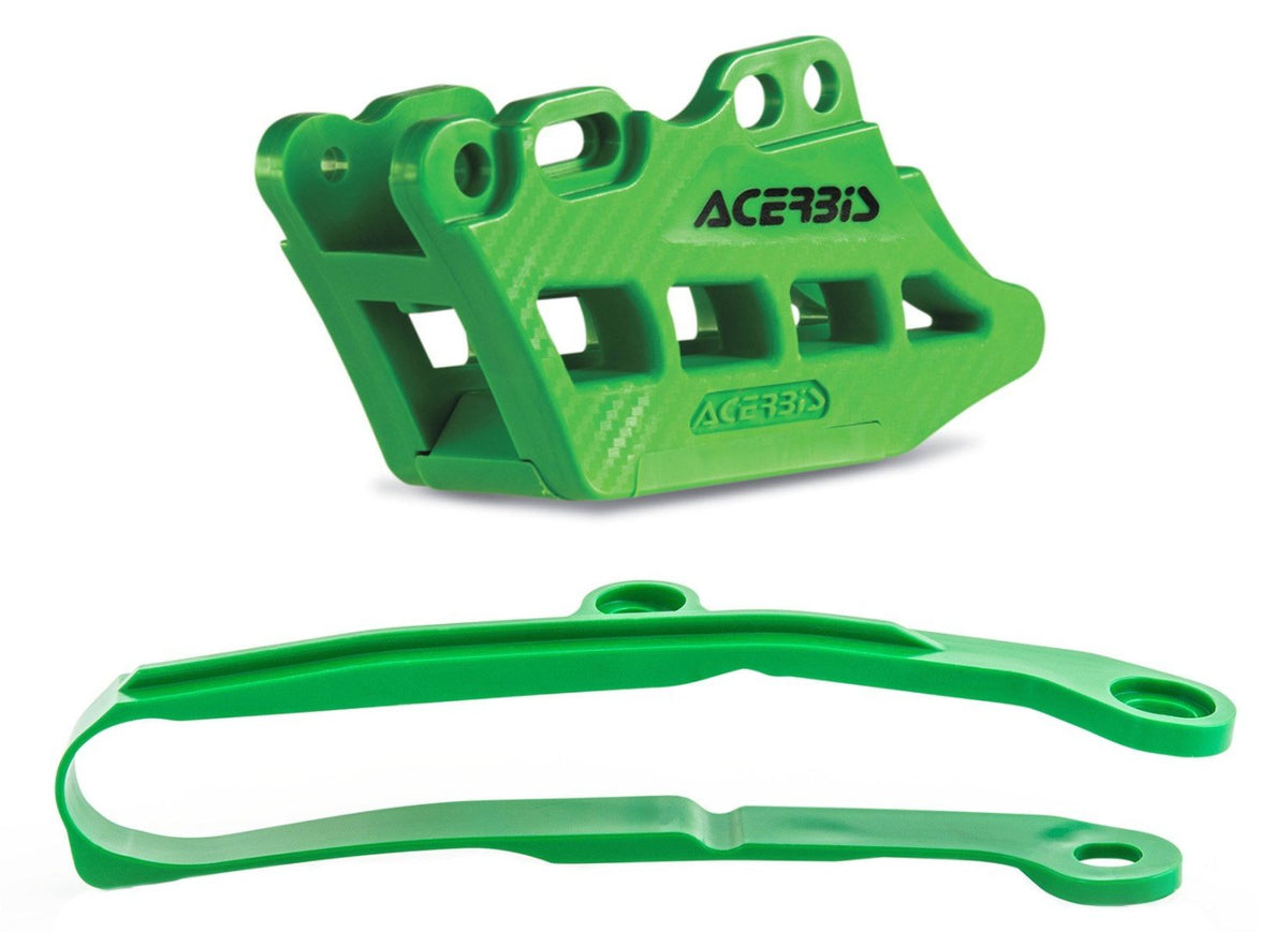 ACERBIS CHAIN GUIDE & SLIDER KIT KAWASAKI KXF 250 17-20 450 16-18 GREEN
