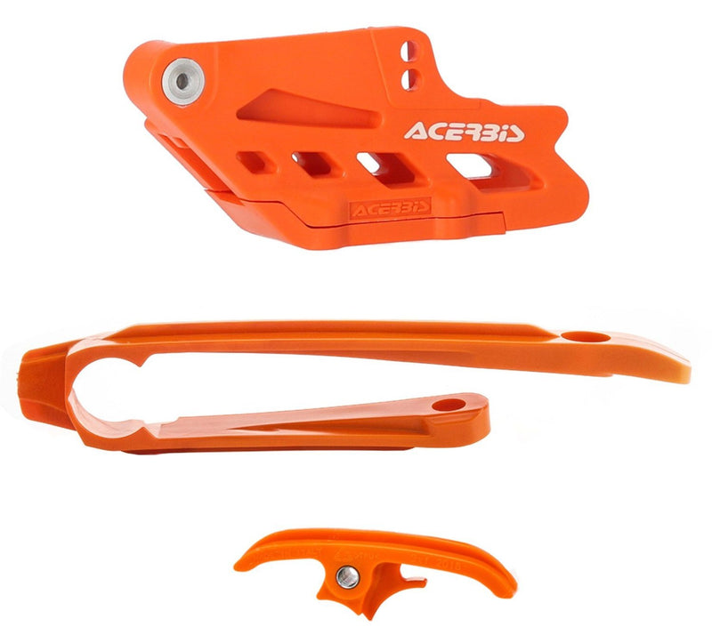 ACERBIS CHAIN GUIDE & SLIDER KIT KTM EXC EXCF 17-23 ORANGE