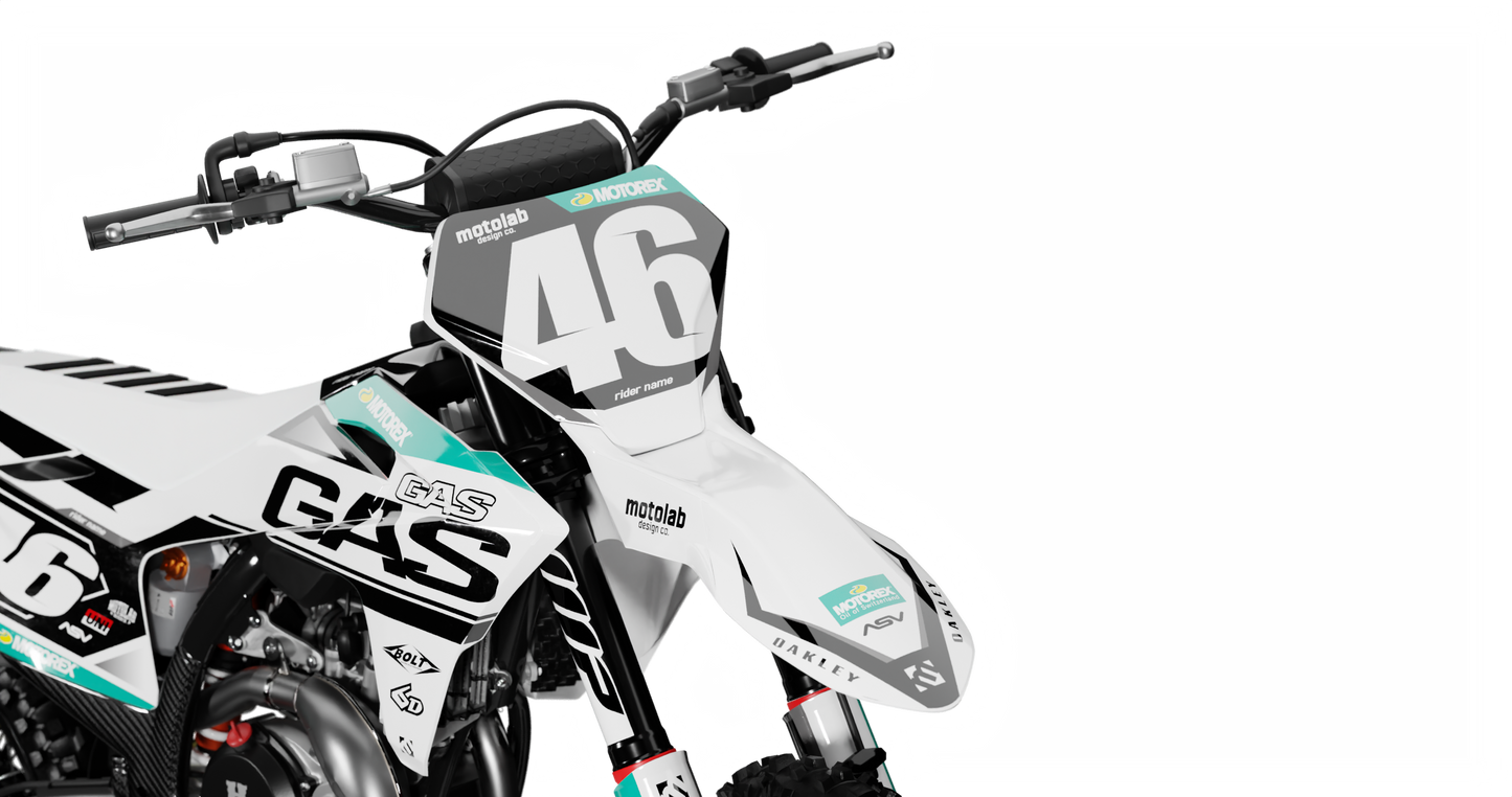 GasGas LEAD WHITE/BLACK Graphics Kit