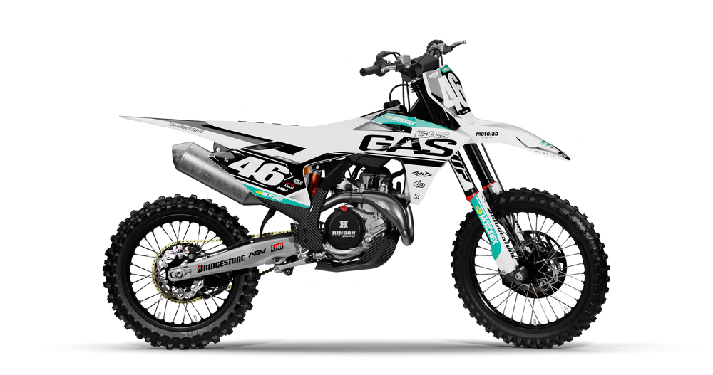 GasGas LEAD WHITE/BLACK Graphics Kit