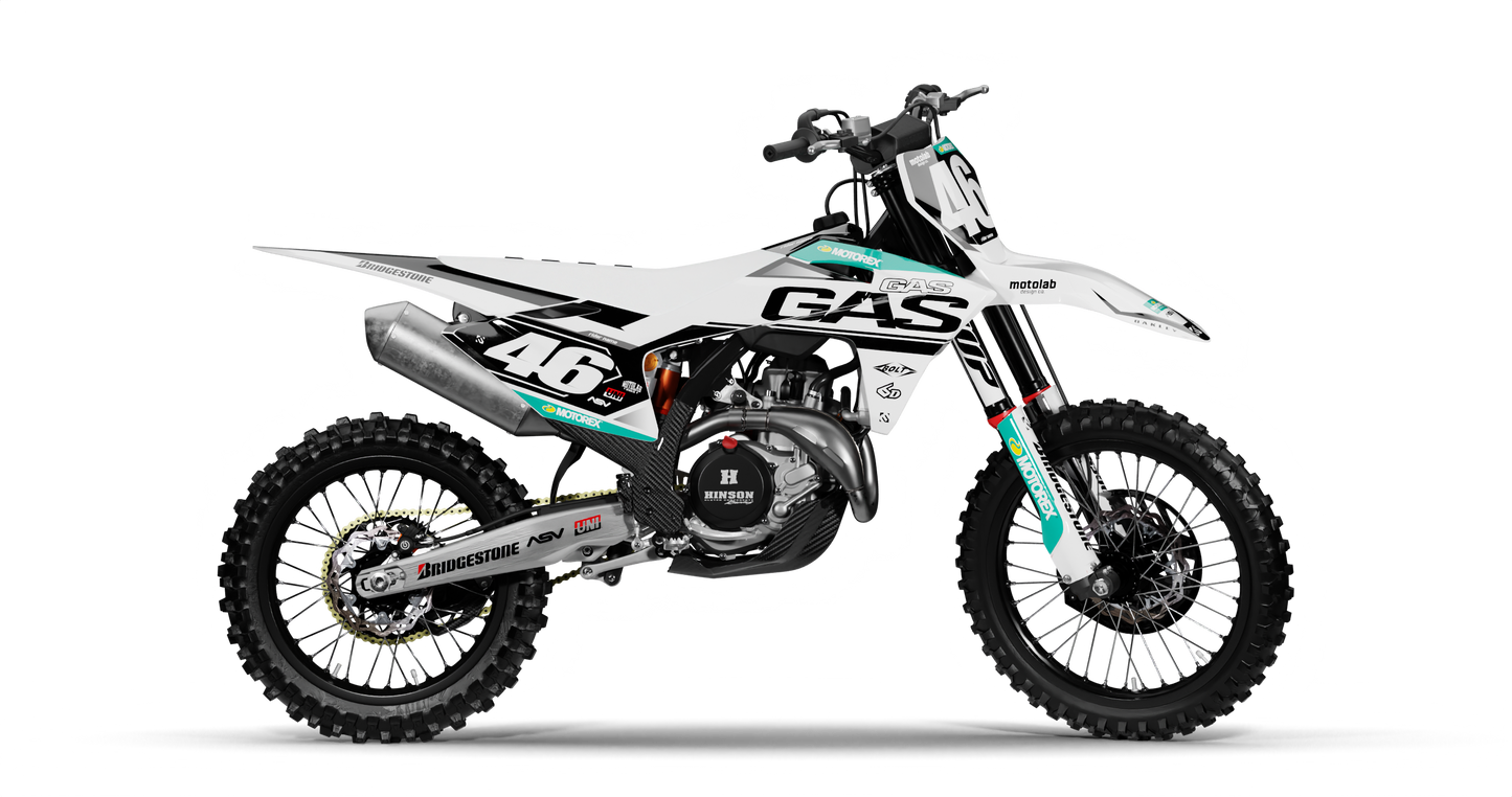 GasGas LEAD WHITE/BLACK Graphics Kit
