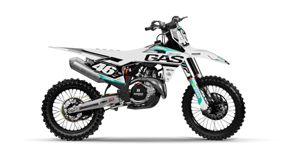 GasGas LEAD WHITE/BLACK Graphics Kit