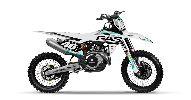 GasGas LEAD WHITE/BLACK Graphics Kit