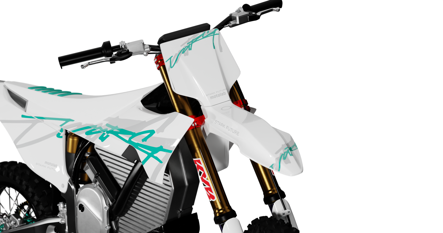 Stark Varg SIGNATURE WHITE/TEAL Graphics Kit