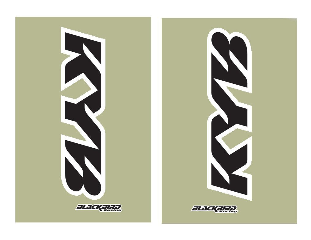 BLACKBIRD DECALS FORK KAYABA KYB BLACK LOGO CLEAR
