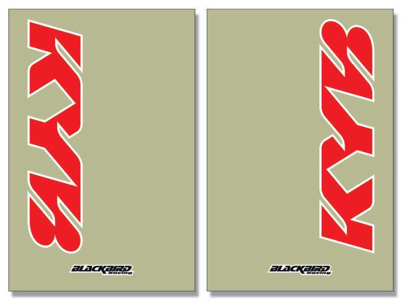 BLACKBIRD DECALS FORK KAYABA KYB RED LOGO CLEAR